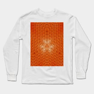 3D abstract orange design  brick Long Sleeve T-Shirt